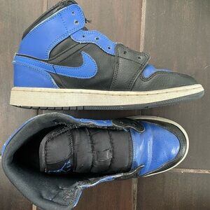 Black and Blue Air Jordan High-Top Sneakers